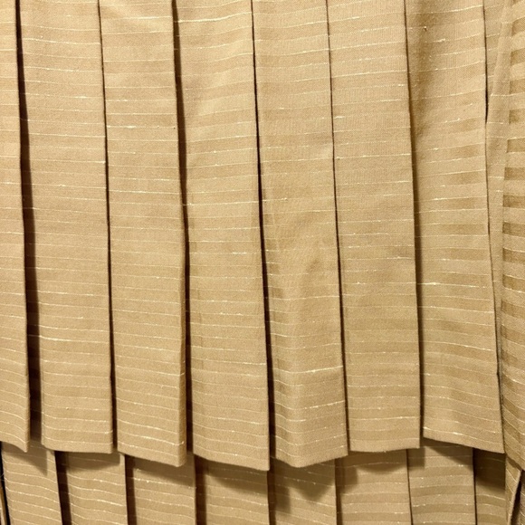 Salvatore Ferragamo Vintage Wool Silk Tiered Box Pleat Midi Skirt Size Small XS - Picture 3 of 16